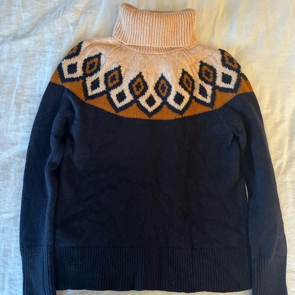 J. Crew fair aisle turtleneck sweater. 100% Merino wool.